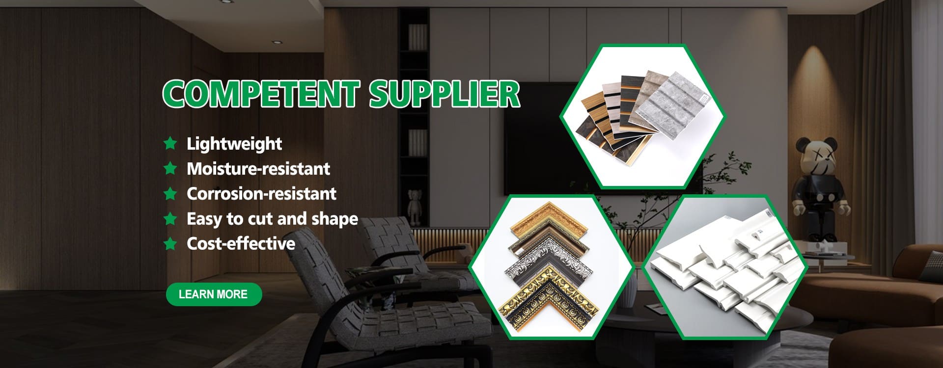 Interior decoration with wall panels